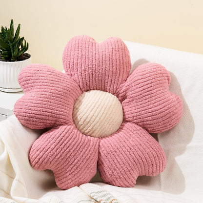 Sioloc Pink Flower Pillow, Decorative Throw Pillow with Sherpa fleece,Soft Flower Shaped Pillow Room Decor,Cute addition to Bedroom,Ideal Gift for Valentine's Day(Pink,15.7Inch)