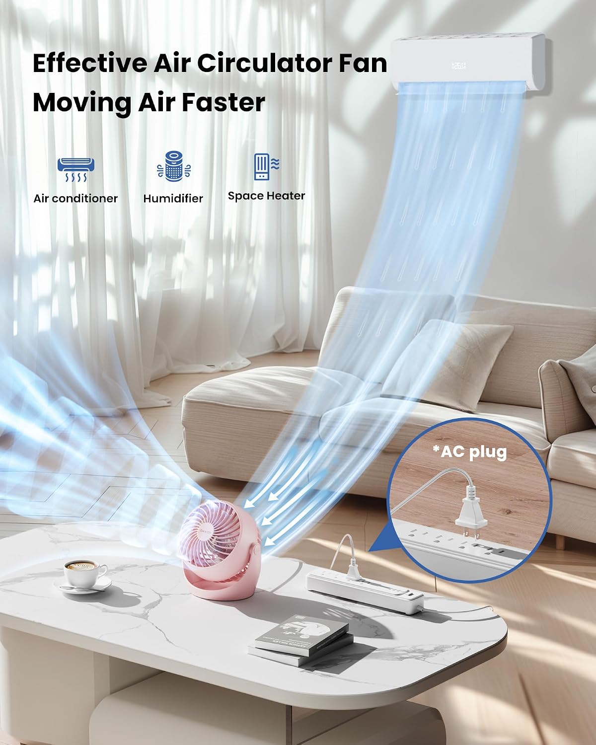 Desk Fan, 5-Inch Portable Electric Table Desktop Air Circulator Fan