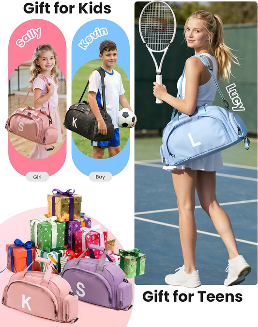 Birthday Gift for Teen-Gifts for 12 Year Old Girl, Initial Gym Bag