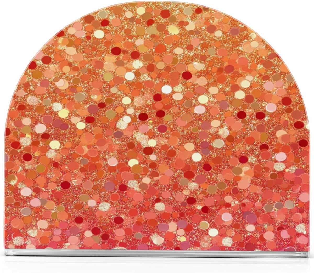 Napkin Holder Red Peach Coral Gold Gradient Glitter Acrylic Napkins Holder Napkin Dispenser Clear Napkin Holder for Kitchen Table Party Guest Bathroom 1 Pack