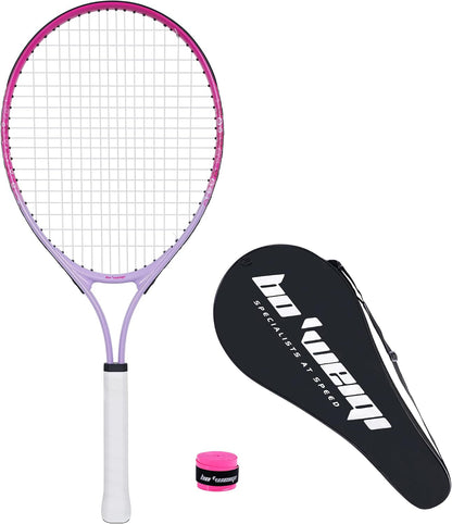 17"-25" Kids Tennis Racket for Aged 2-12 Lightweight Youth Tennis Racquet for Girls and Boys Outdoor/Indoor Sports with 1 Non-Slip Grip and 1 Shoulder Strap Bag Easy Carry