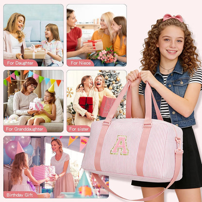 Birthday Gifts for Teen Girls Women, Initial Travel Duffle Bags