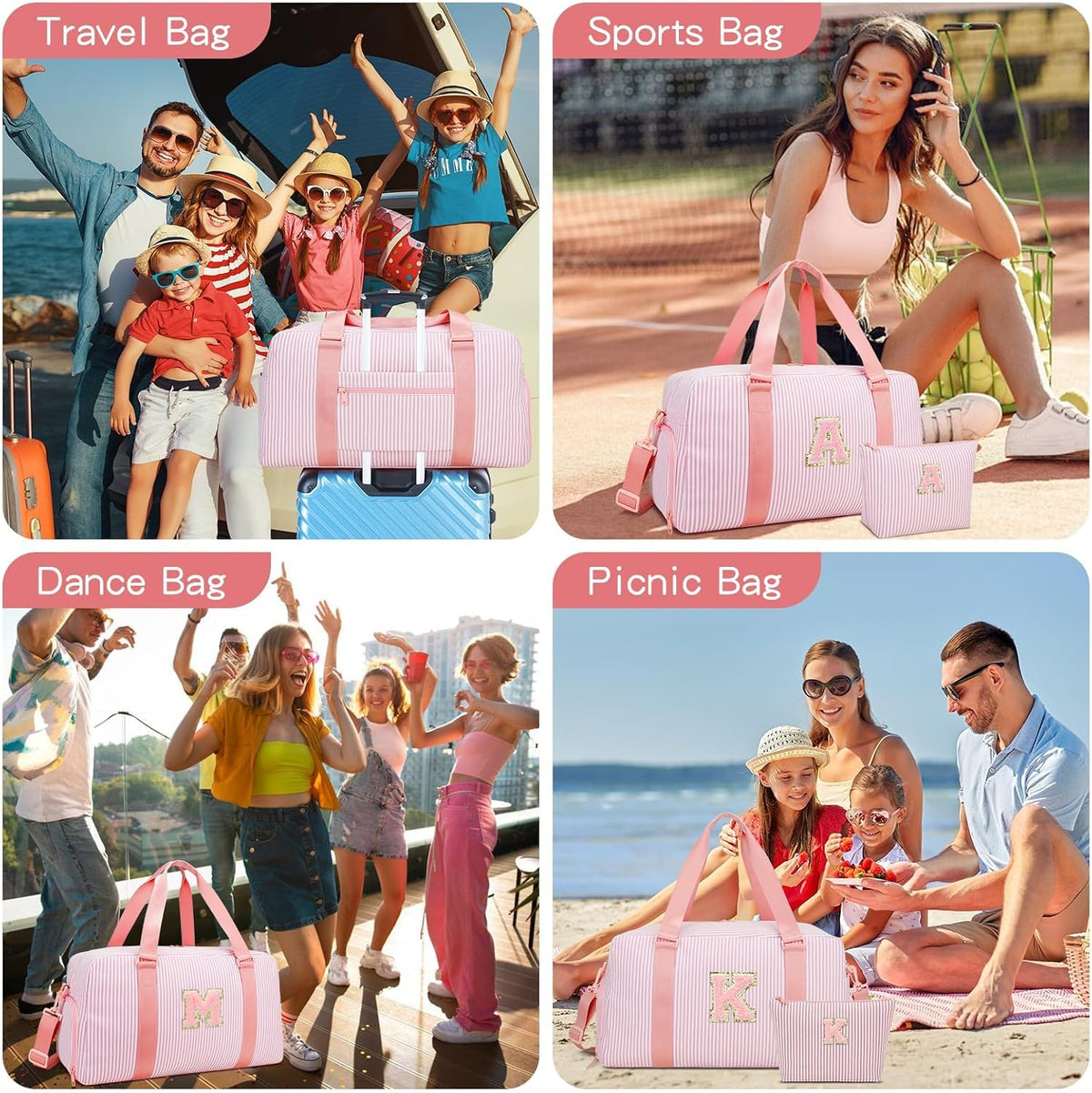 Birthday Gifts for Teen Girls Women, Initial Travel Duffle Bags