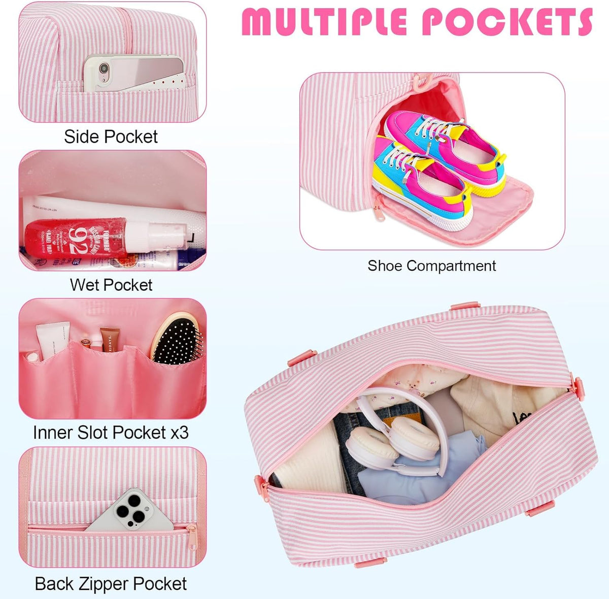 Birthday Gifts for Teen Girls Women, Initial Travel Duffle Bags