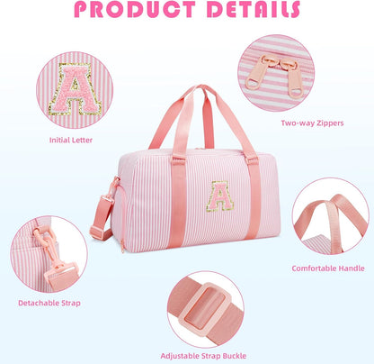 Birthday Gifts for Teen Girls Women, Initial Travel Duffle Bags
