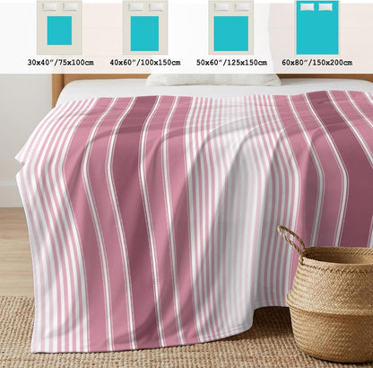 50"x60" Standard Throw Cooling Blanket Pink Striped Ice Silk Lightweight Breathable Soft Summer Blanket for Hot Sleepers Couch Bed Sofa Camping Ombre Vertical Stripes