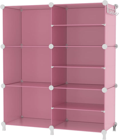 6 Cube Closet Organizer Storage Shelves, Pink