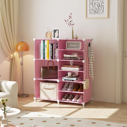 6 Cube Closet Organizer Storage Shelves, Pink