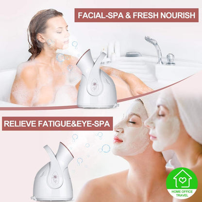 Facial Steamer, Nano Ionic Face Steamer for Home, 100ML Warm Mist Humidifier for Women Moisturizing, Unclogs Pores-Bonus Stainless Steel Skin Kit and 2 Face Scrubbers