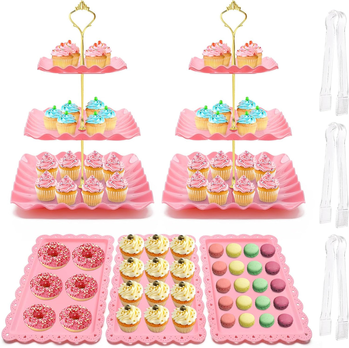 8 Pieces Cupcake Stand Set, Dessert Tower Tray for Tea Party