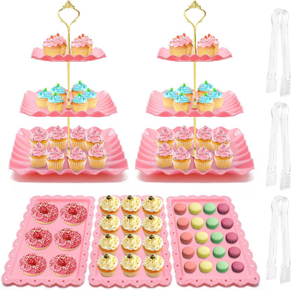 8 Pieces Cupcake Stand Set, Dessert Tower Tray for Tea Party