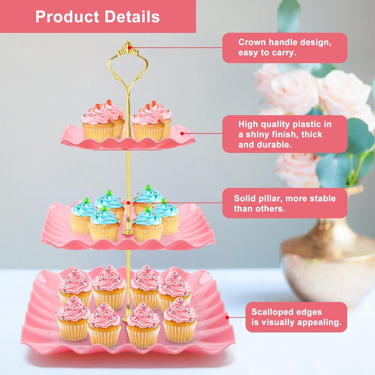 8 Pieces Cupcake Stand Set, Dessert Tower Tray for Tea Party