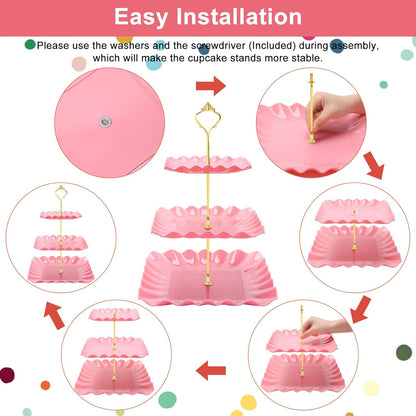 8 Pieces Cupcake Stand Set, Dessert Tower Tray for Tea Party