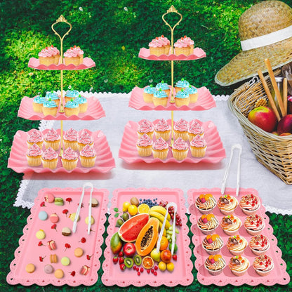 8 Pieces Cupcake Stand Set, Dessert Tower Tray for Tea Party