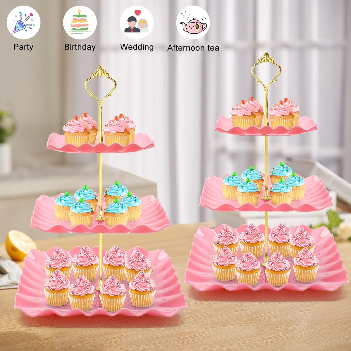 8 Pieces Cupcake Stand Set, Dessert Tower Tray for Tea Party