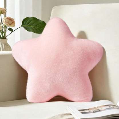 Pink Star Pillow 19" Large Soft Faux Plush Floor Cushions for Women Girls