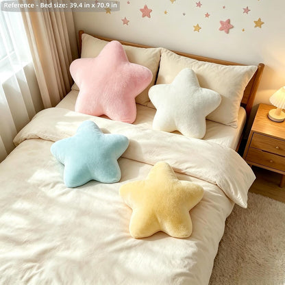 Pink Star Pillow 19" Large Soft Faux Plush Floor Cushions for Women Girls