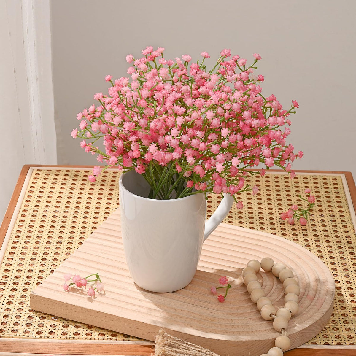 Babys Breath Artificial Flowers, 10 PCS Pink Artificial Baby Breath Flowers