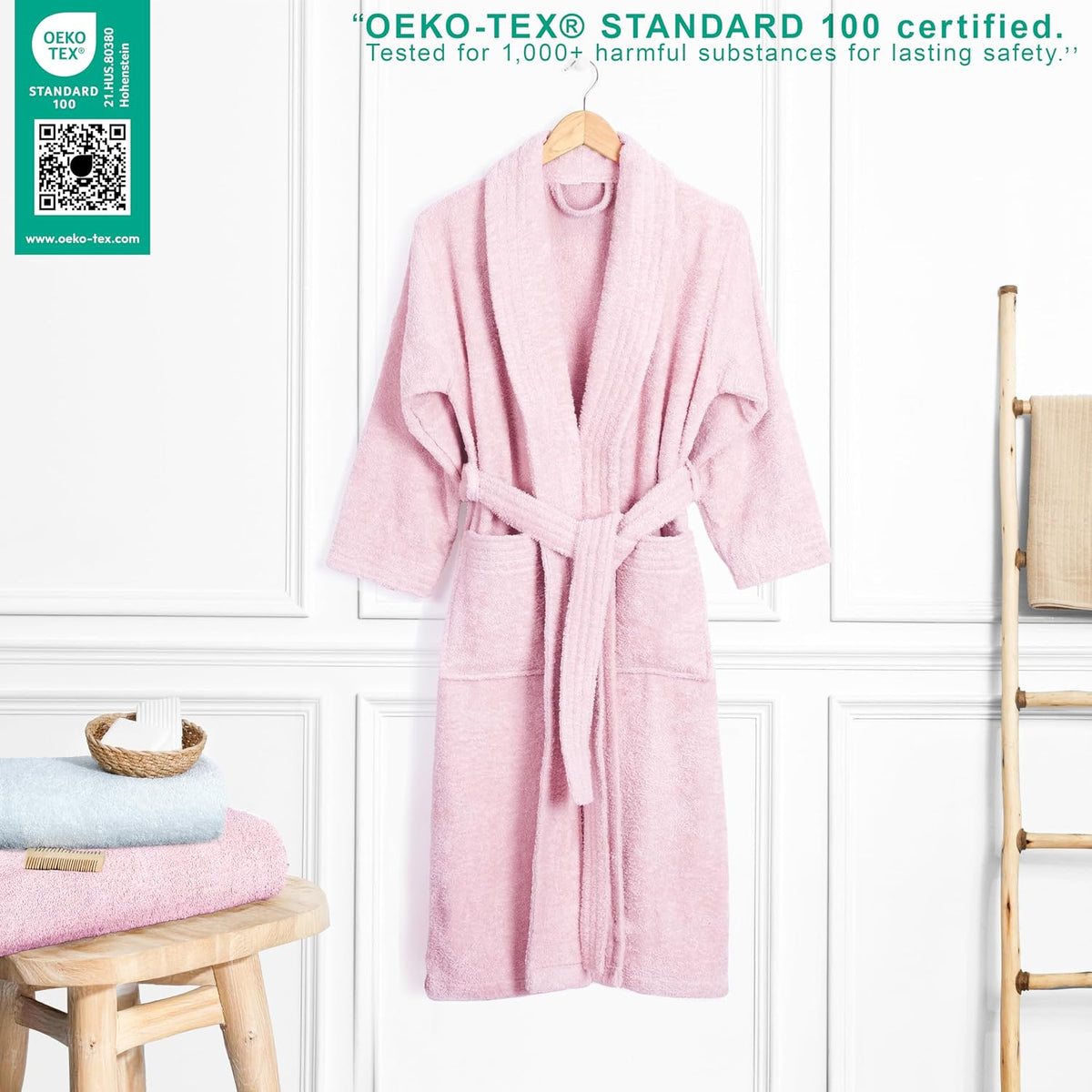 Women’s 100% Cotton Terry Bathrobe – Soft, Absorbent, Quick Dry Turkish Robes for Women Quality Housecoat