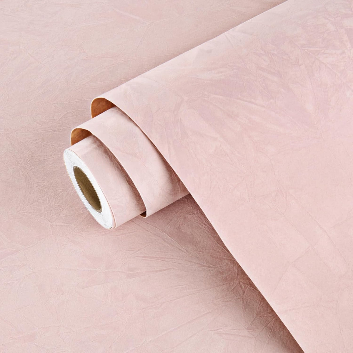 Flocking Fabric Wallpaper Floral Leaves Pink Velvet Wallpaper Peel and Stick DIY Self Adhesive Pink Contact Paper for Drawer Liner Bedroom Cabinets 17.5''x78.7'' Soft Fluff for Jewelry Box