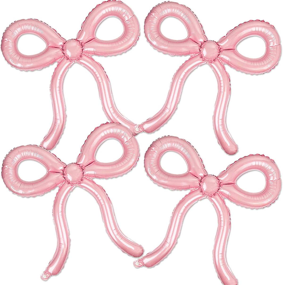 4 Pcs Pink Bow Balloons Bow Birthday Decorations for Girls Women Bow Theme Valentines Day Party Decorations for Bridal Shower Baby Shower Engagement Bachelorette Party Decorations 26 x 24 Inch