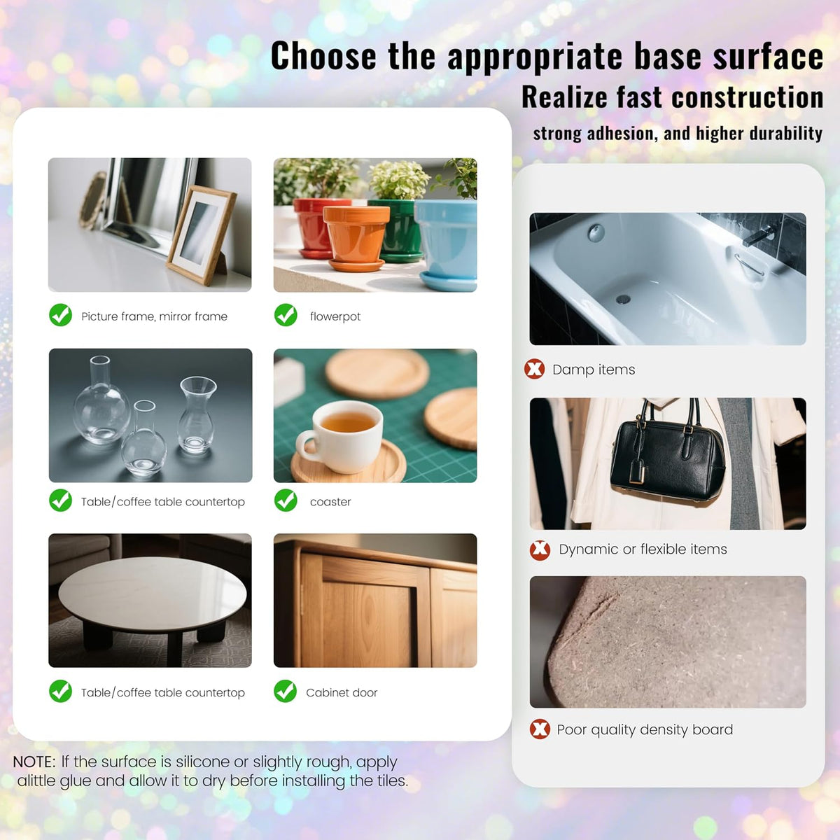 169 Particles Self-Adhesive 0.4X0.4 Inch Square Mosaic Tile. Hobbies Children Handmade Crystal Glass Tiles, Art Crafts, Mosaic Making Projects, Home Decoration DIY Art Projects (Pink)