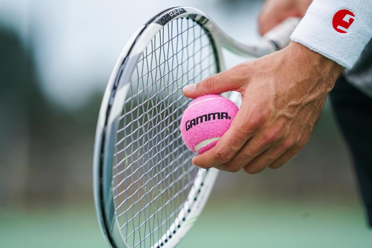 Gamma Pressureless Tennis Balls for Tennis Practice and Lessons, Longer-Term Durability and More Bounce Than Standard Tennis Balls, Pink, Bag of 12