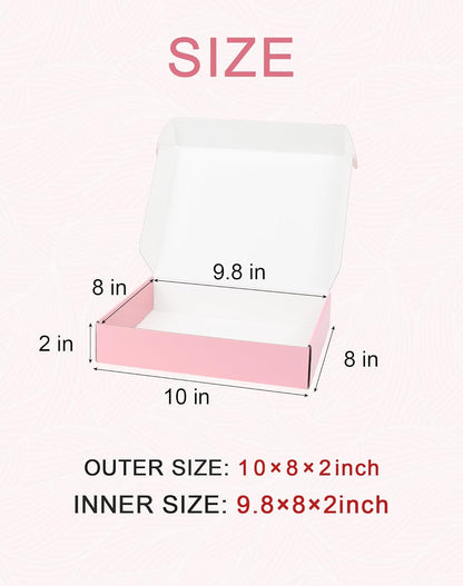 Pink Medium Shipping Boxes, 40 Pack 10"x8"x2" Corrugated Cardboard Box, Pink Shipping Mailing Boxes for Packaging