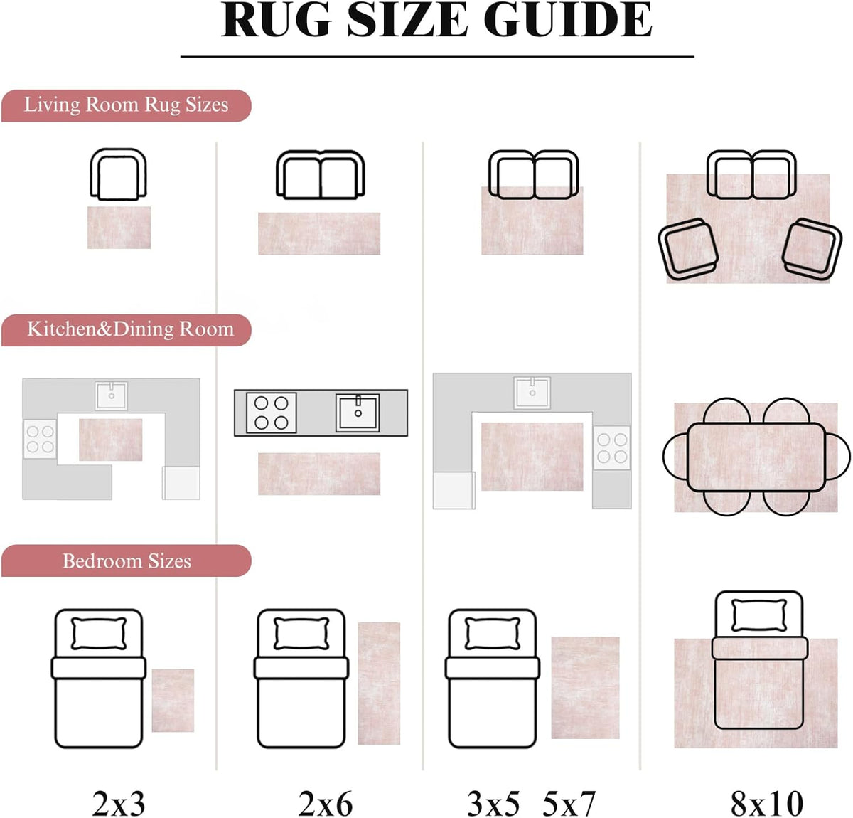 8x10 Washable Area Rug, Pink Solid Area Rugs for Living Room & Bedroom