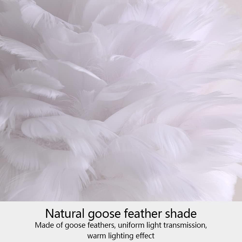 Pink Feather Table Lamp - Romantic Swan Design, Aesthetic Bedroom Decor, Stylish Desk Lamp for Girls, Perfect Valentine's Gift, Chic Living Room Accent Gray
