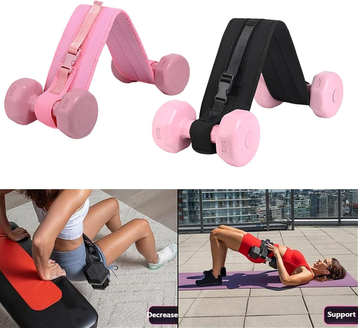 High Strength Nylon Hip Thrusts Belt Glute Training Belt for Gym Hip Thrusts Squats and Deadlifts with Adjustable Strap