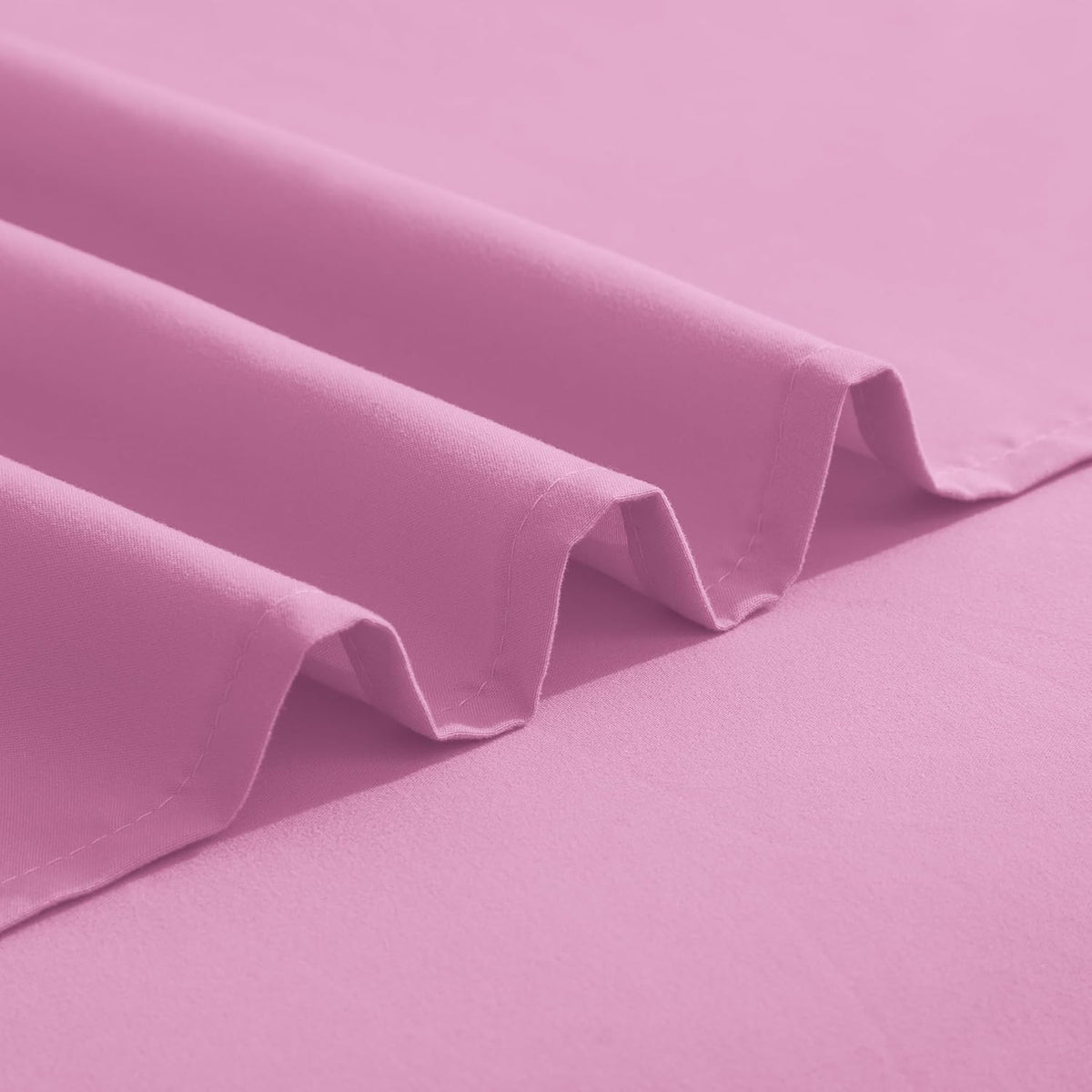 Luxurious 1500 Premium Hotel Quality Microfiber Three Line Embroidered Softest 4-Piece Bed Sheet Set, Wrinkle and Fade Resistant, Queen, Light Pink