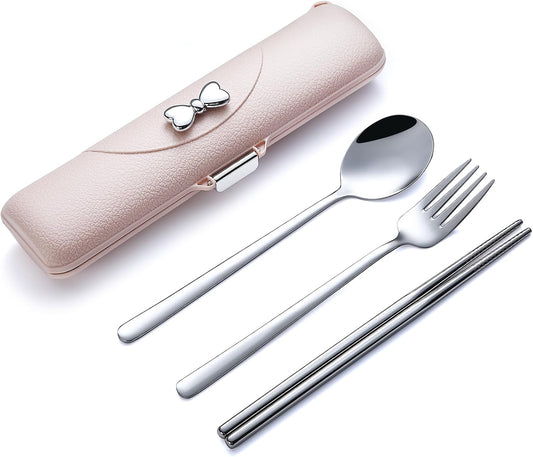 Travel Silverware Set with Case,Portable Lunch Utensils Set for Work
