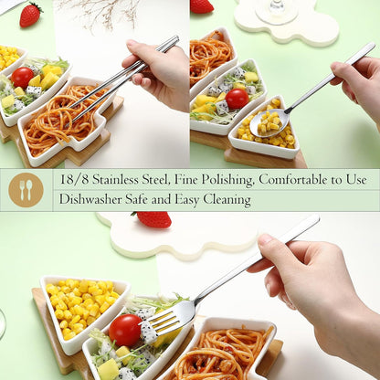Travel Silverware Set with Case,Portable Lunch Utensils Set for Work