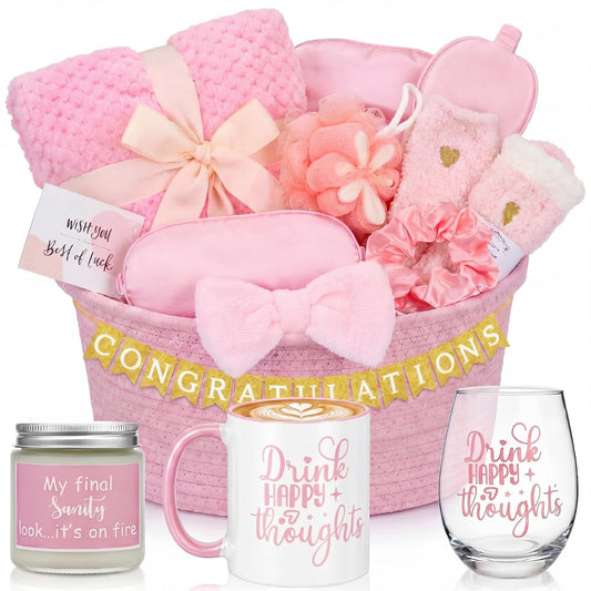Gift Basket Set for Women Birthday Relaxing Spa Care,Pink