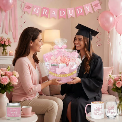 Gift Basket Set for Women Birthday Relaxing Spa Care,Pink