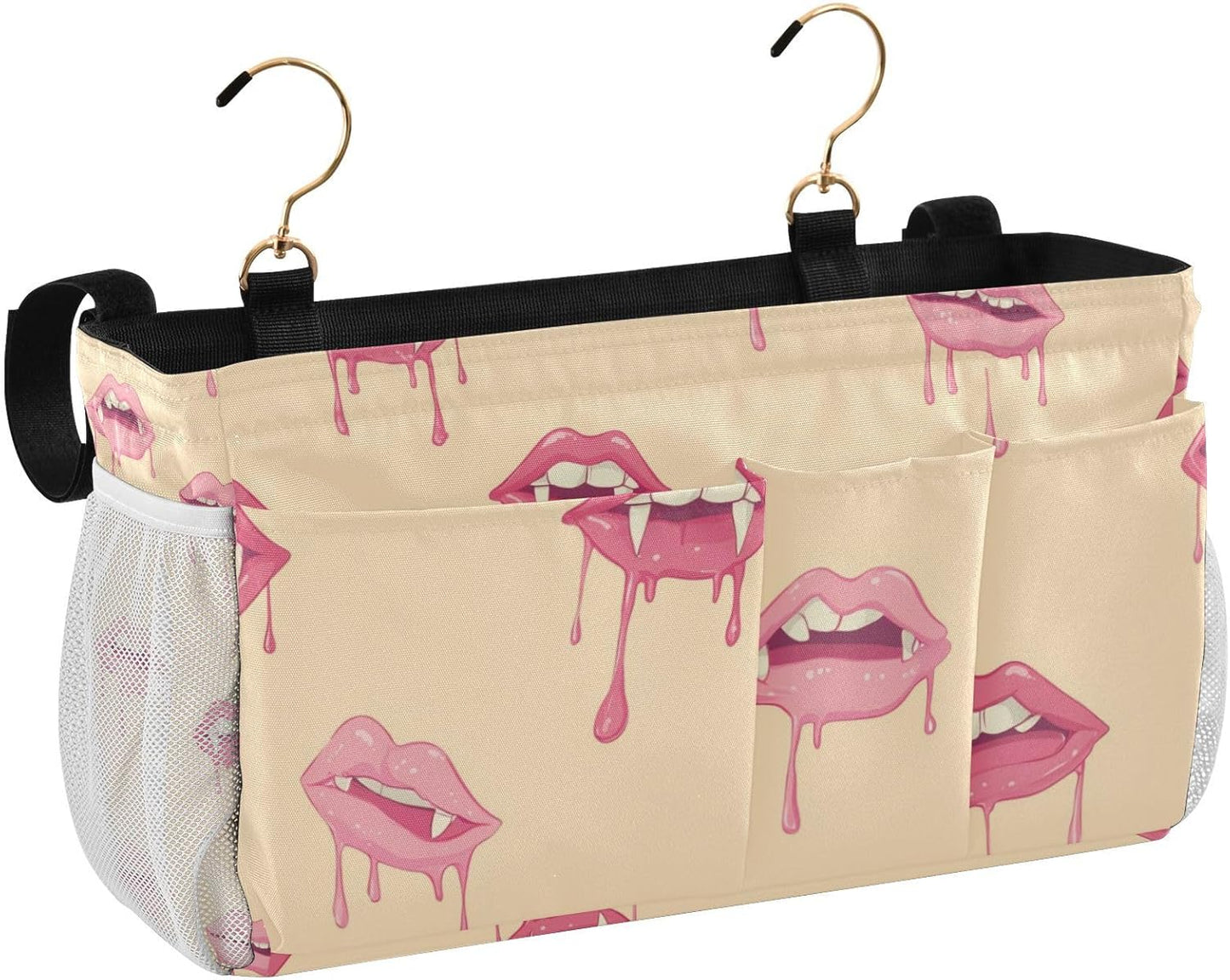 Pink Lips Bedside Caddy Bedside Organizer Bedside Storage Caddy College Dorm Bed Accessories