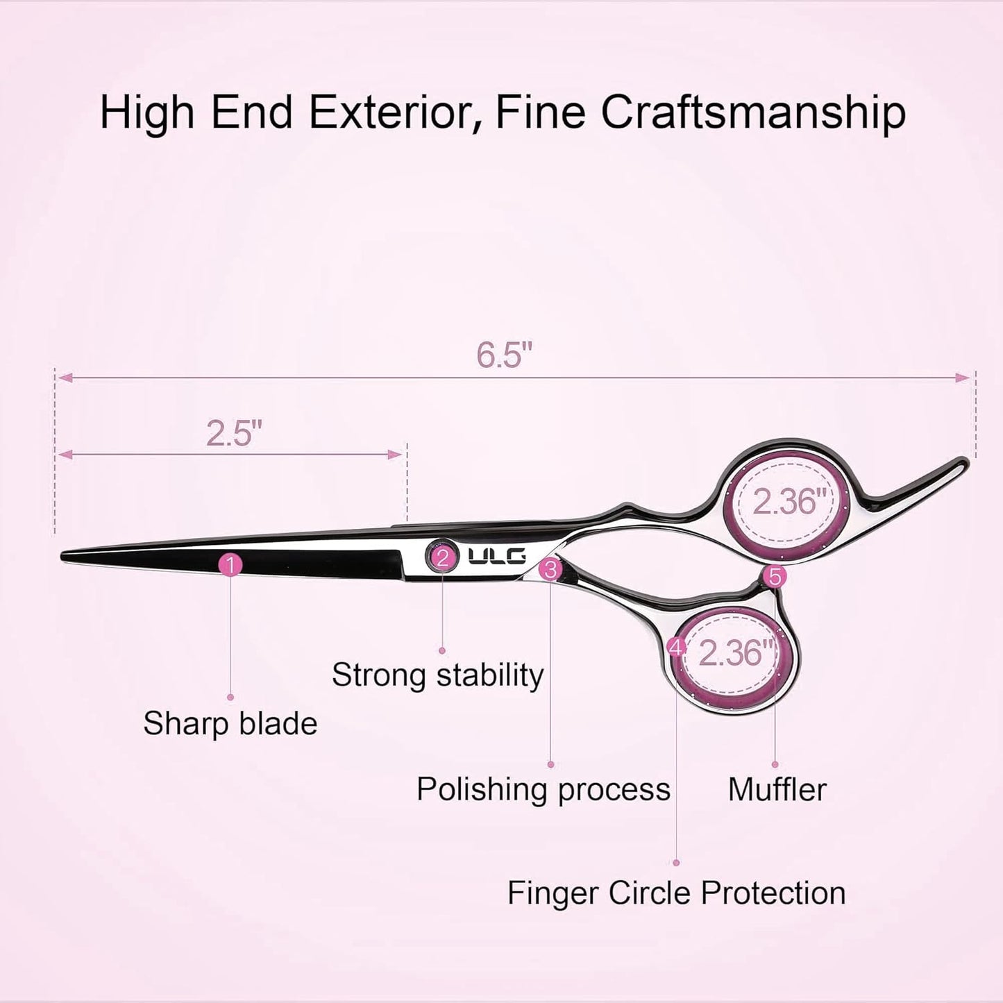 Hair Cutting Scissors Thinning Shears Kit Professional Hairdressing Texturizing Salon Razor Edge Scissor Japanese Stainless Steel 6.5 inch Pink