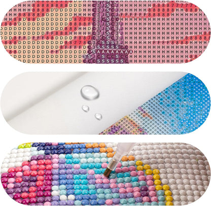 Diamond Painting Kits for Adults, Pink Scenery Full Drill Diamond Art Kits for Beginners,Round 5D DIY Diamond Dots Paintings, Diamonds Pictures Gem Art and Crafts Home Decor Gift