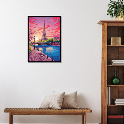 Diamond Painting Kits for Adults, Pink Scenery Full Drill Diamond Art Kits for Beginners,Round 5D DIY Diamond Dots Paintings, Diamonds Pictures Gem Art and Crafts Home Decor Gift