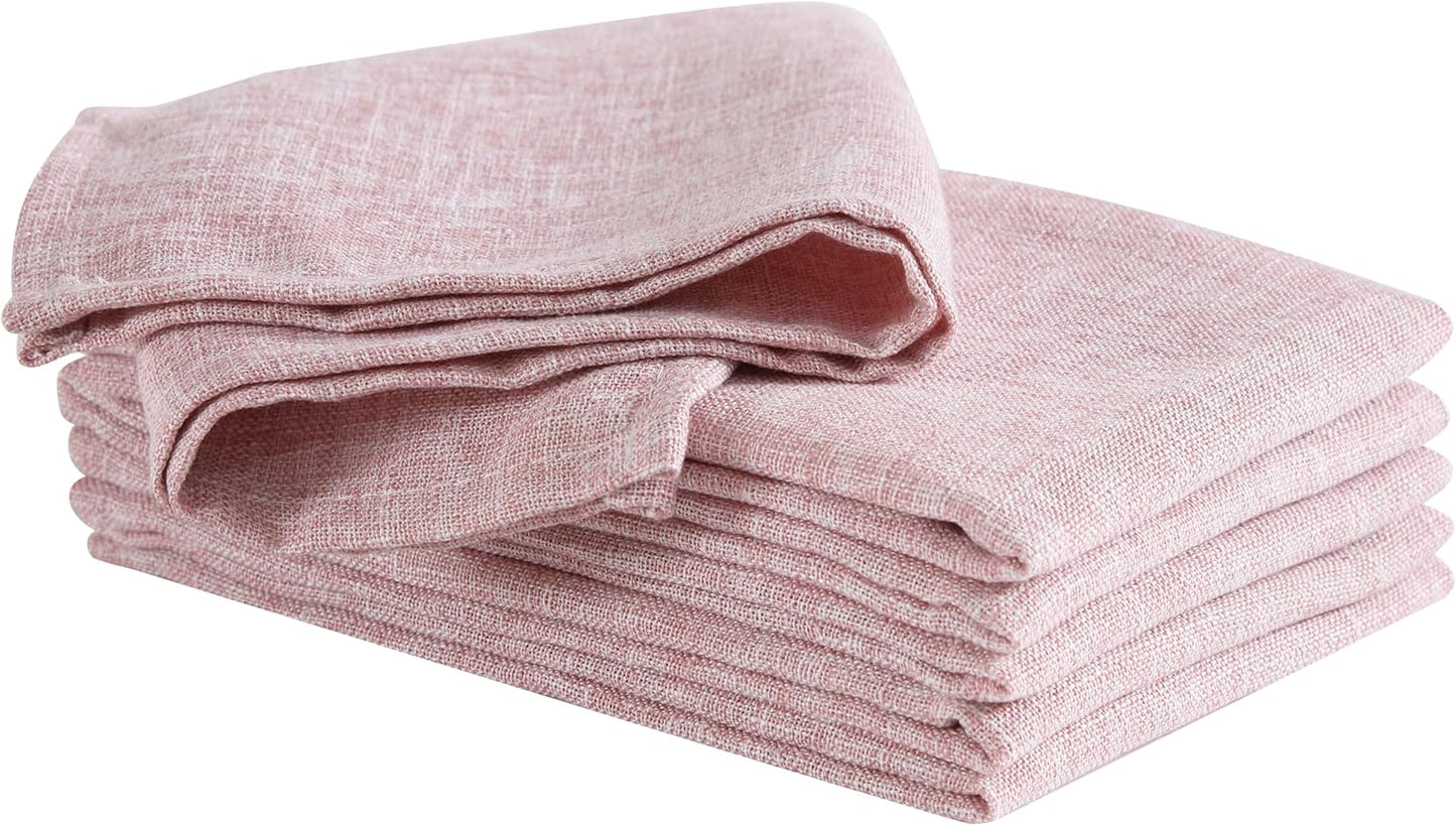 Laura Ashley Harper Luxuriously Smooth Fabric Napkins for Formal or Casual Dining, Holiday, Banquet, Wedding or Party, Set of 6 Napkins, Blush