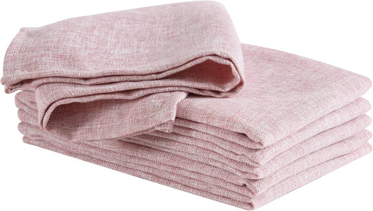 Laura Ashley Harper Luxuriously Smooth Fabric Napkins for Formal or Casual Dining, Holiday, Banquet, Wedding or Party, Set of 6 Napkins, Blush