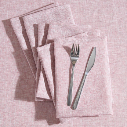 Laura Ashley Harper Luxuriously Smooth Fabric Napkins for Formal or Casual Dining, Holiday, Banquet, Wedding or Party, Set of 6 Napkins, Blush