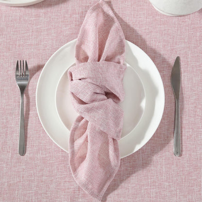 Laura Ashley Harper Luxuriously Smooth Fabric Napkins for Formal or Casual Dining, Holiday, Banquet, Wedding or Party, Set of 6 Napkins, Blush