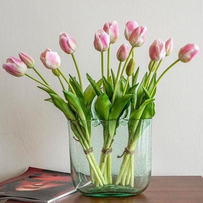 Artificial Tulips Flowers,Soft Touch Latex Bouquet, Fake Tulips,Spring Wedding Home Room Table Centerpiece Decor