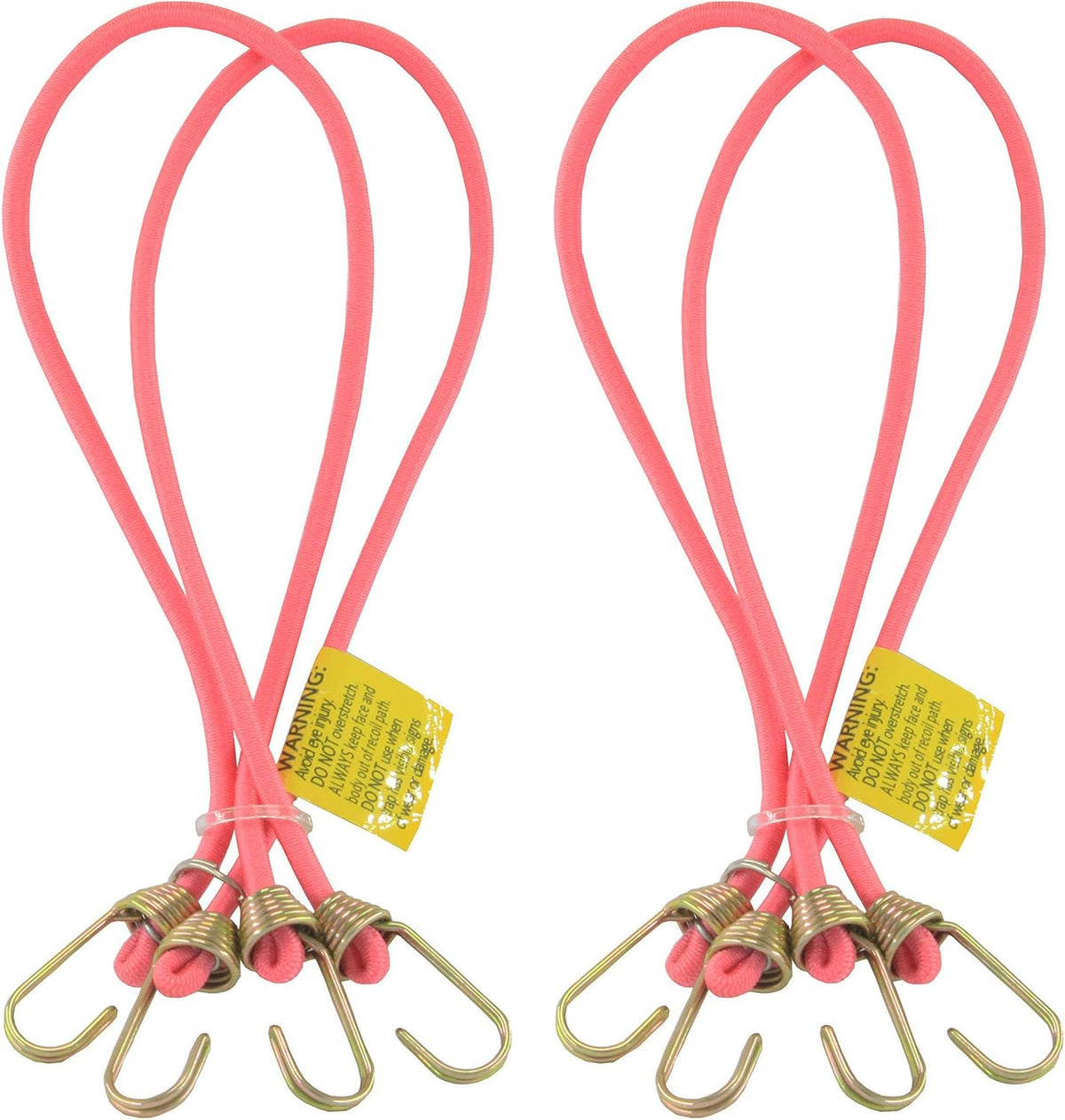 Mini Bungee Cord with Steel Hook, 14" X 4, Pink