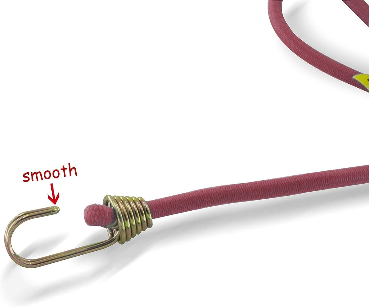 Mini Bungee Cord with Steel Hook, 14" X 4, Pink