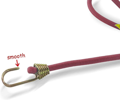 Mini Bungee Cord with Steel Hook, 14" X 4, Pink