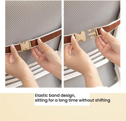 Plush Chair Cushion with Ties - Soft Seat Pad Backrest for Dorm, Desk, Rocking Chairs (Light Pink)