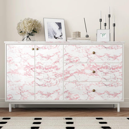 White Pink Marble Contact Paper Countertop Peel Stick Waterproof